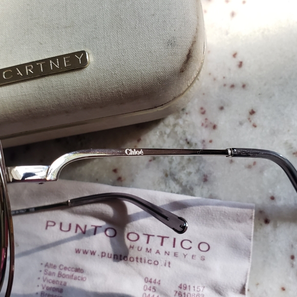 Chloe Women's CE114S CE/114/S 731 Gold/Grey Crystal Fashion Round Sunglasses - Picture 6 of 16